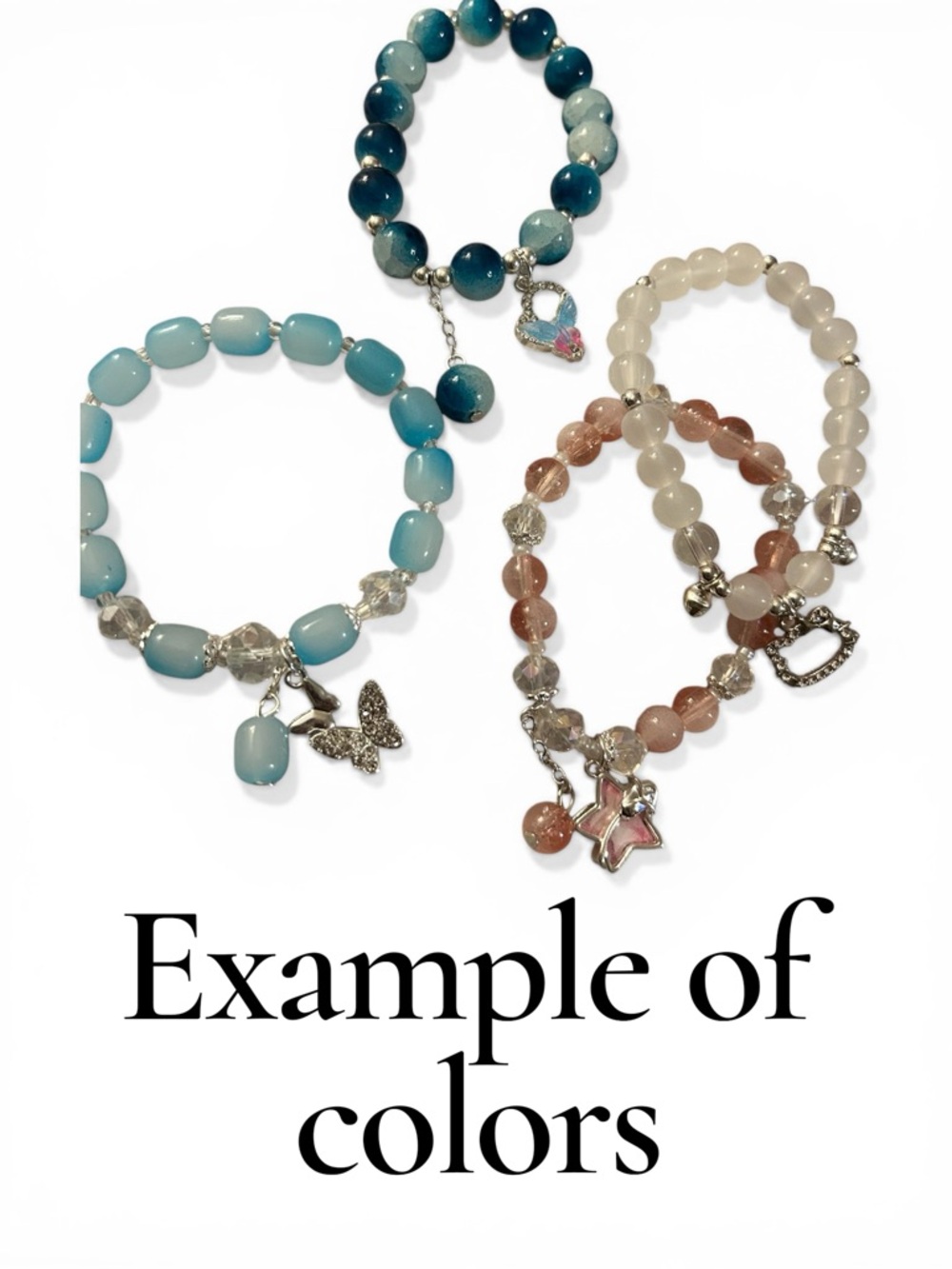 Refined Glass Elastic Bracelets set of 4 randomly sent